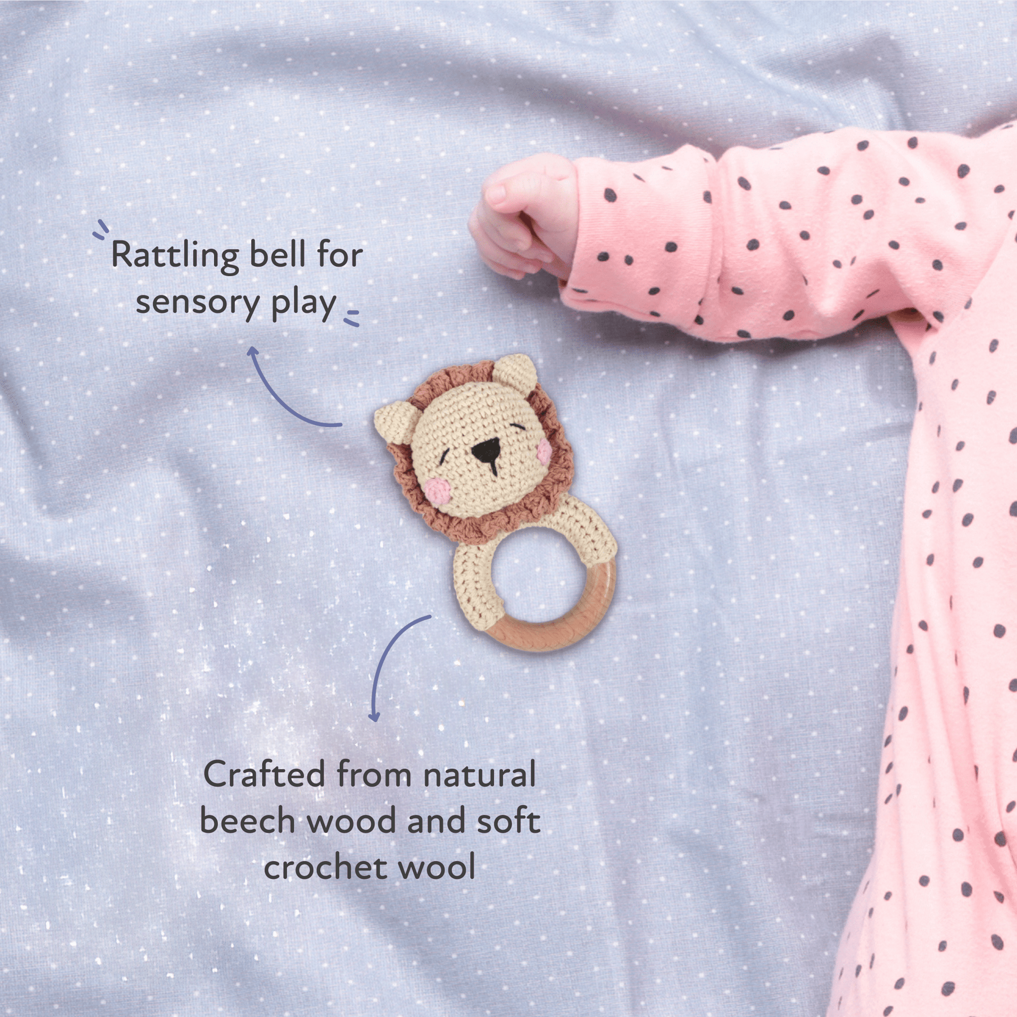 LUMI The Lion Crochet Rattle - LUMI Sleep